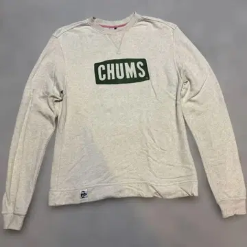 CHUMS 참스 로고 맨투맨 트레이닝복 L 사이즈 크림 아이보리