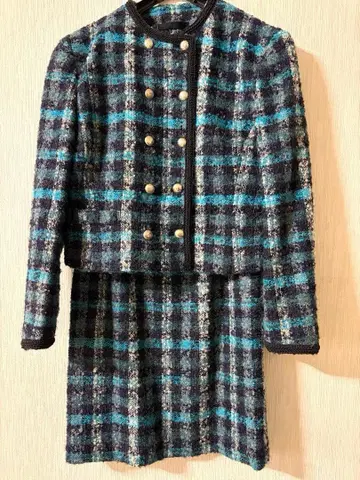 트위드 셋업 실버 버튼 바블 수트 레어