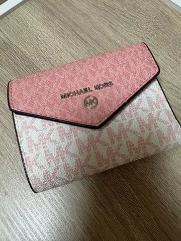 MICHAEL KORS 3단 폴더형 지갑 핑크/화이트
