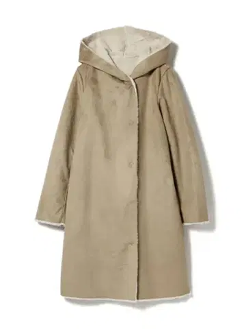 BEAMS LIGHTS 페이크 무스탕 후드 코트