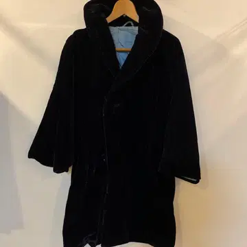 럭셔리 다크 네이비 후드 부착 겉옷 벨벳 겨울