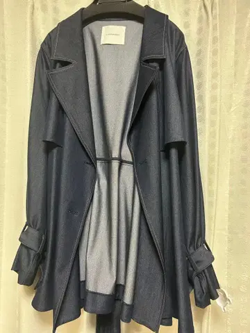 네이비 데님풍 트렌치코트