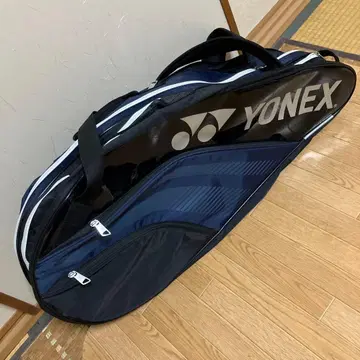 YONEX 배드민턴 테니스 라켓백 블랙 네이비 신발 포켓 있음