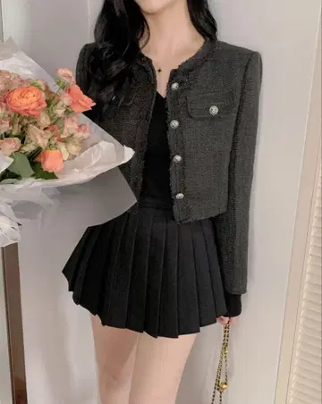 amood 트위드 자켓