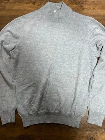 [ 새상품급 ] 그랑사쏘 모크넥 니트 48 그레이 울 100