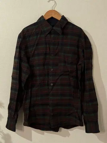 A.P.C. 체크 무늬 긴팔 셔츠 울 혼방 XS