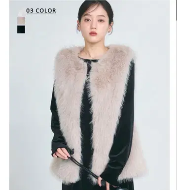 베이스먼트 온라인 노카라 인조 모피 베스트