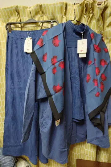 Hana tajima 하나타지마 유니클로 콜라보 세트 블루 L