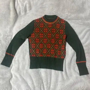 니트 스웨터 숏 기장 크리스마스 빈티지