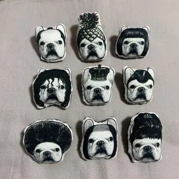 프렌치 불독 브로치 9개 세트