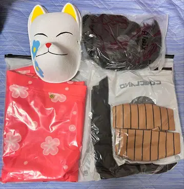 귀멸의 칼날 마코모 코스프레 의상 가발 오니멘 풀세트