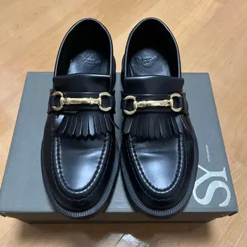 프린지 장식 블랙 로퍼