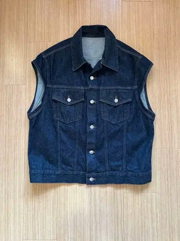 URU 오버 사이즈 베스트 타입 A 데님 자켓 데님 베스트