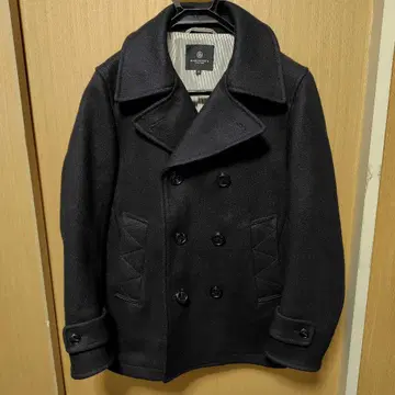 BEAUTY & YOUTH 네이비 더블 브레스트 피 코트 S 사이즈