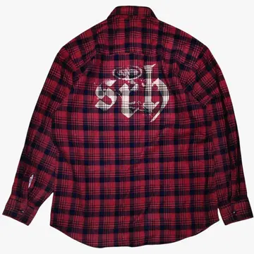 90s SRH RED PLAID XL PRINT FLANNEL SHIRT