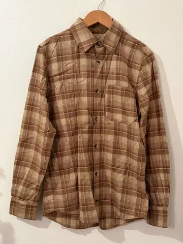 [Made in Japan] A.P.C. 체크 무늬 울 셔츠 브라운