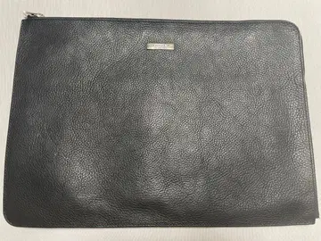 CALEE SILVER PLATE LEATHER CLUTCH BAG