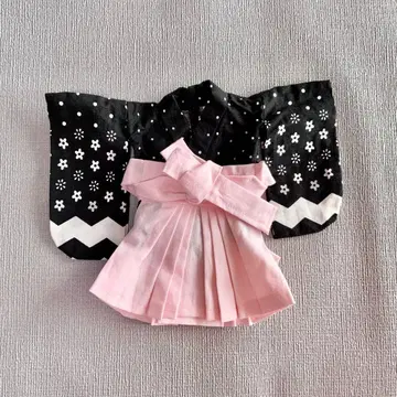 [ 유SD ] 하카마 세트 [ 블랙 x 핑크 ]