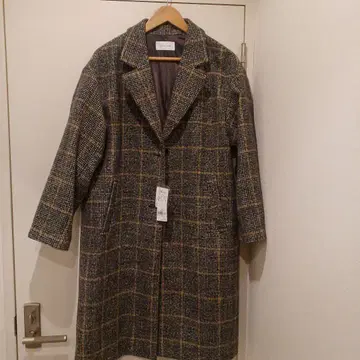 GLOBAL WORK 체크 무늬 롱 코트 L 사이즈