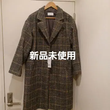 GLOBAL WORK 체크 무늬 롱 코트 L 사이즈