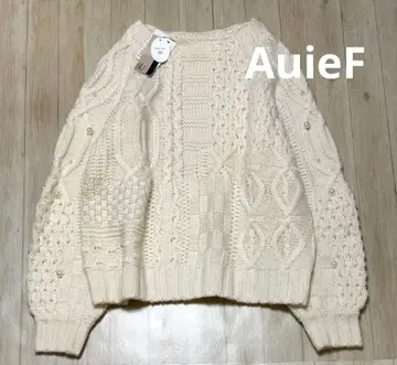 미사용 그레디 브릴리언트 AuieF 케이블 니트 소매 펄