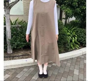 무인양품 기모 오버롤 스커트