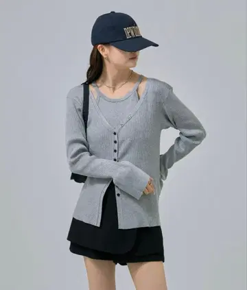 아메슬리 니트 가디건 SE/그레이