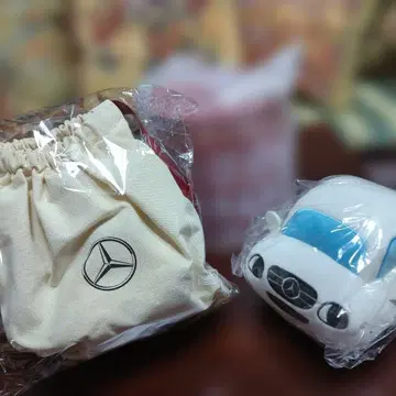 메르세데스 벤츠 크리스마스 베어 2체와 자동차 봉제 인형 미개봉