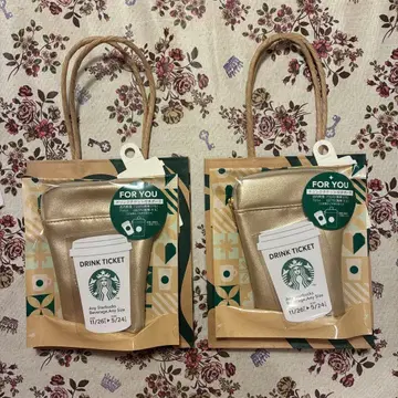 스타벅스 홀리데이 2025 스타벅스 미니 파우치 기프트 샴페인 골드