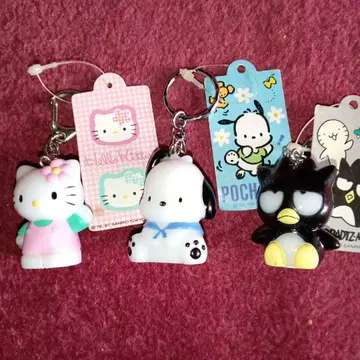 헬로키티 포차코 바츠마루 빛나는 키링 3개 세트