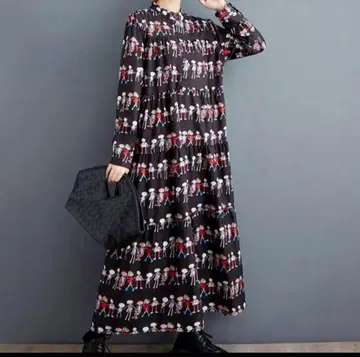 롱 원피스 개성 있는 패턴 올 패턴