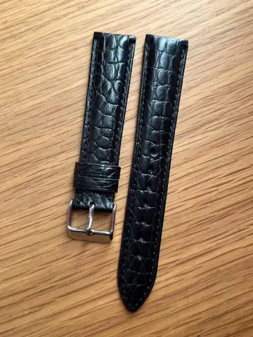 18mm 악어 가죽 벨트 블랙 남성용 손목시계용 3