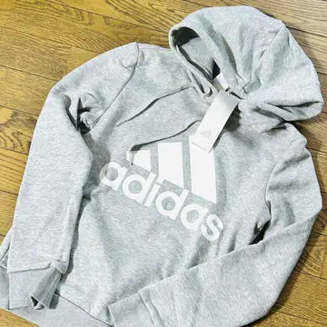adidas 그레이 후드 부착 후드티 여성용 M