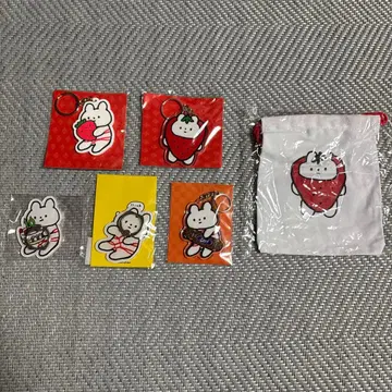 킷코짱 굿즈 세트 키링 스마트폰 링 복조리 딸기 10주년