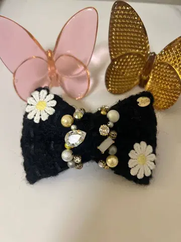 fitafita님 디지 블랙 꽃무늬 리본 머리핀