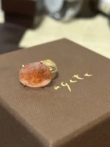 아가 agete K10 스트로베리 쿼츠 반지 13호