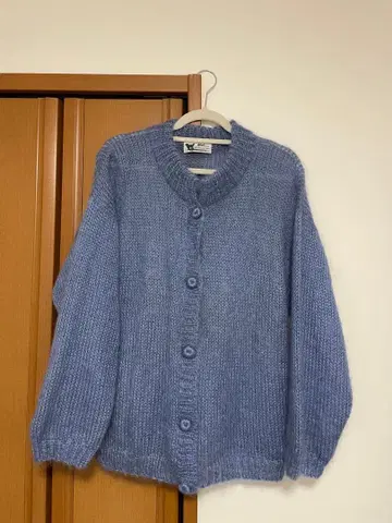 Woof Design 빈티지 vintage 블루 모헤어 가디건