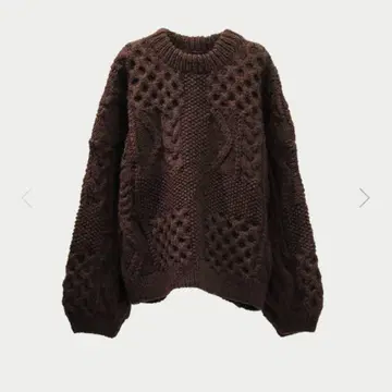 machatt 케이블 핸드 니트 (브라운)