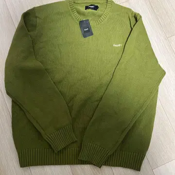huf 리브 편직 스웨터 XL 그린