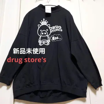 미사용 새상품 드럭 스토어즈 프린트 긴팔 T셔츠 튜닉 기장