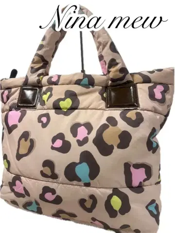 Ninamew 퀼팅 토트백 레오파드