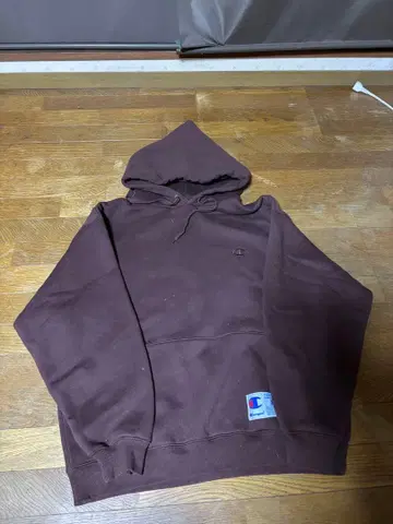 Champion 브라운 후드 부착 후드티 X-LARGE