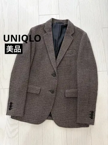 [ 새상품급 ] UNIQLO 울 혼방 트위드 마니쉬 자켓 브라운