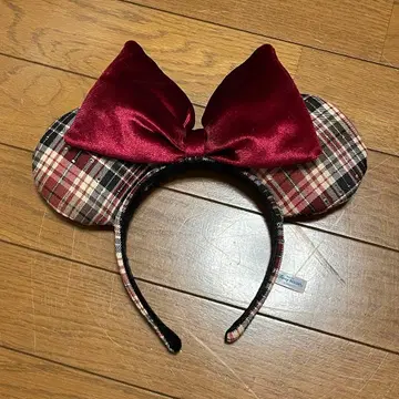 미니 머리띠 체크 무늬