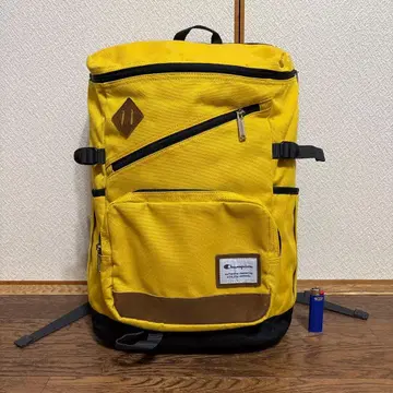 Champion 나일론 백팩 중형 산황색 대용량 미사용 새상품 택 포함!