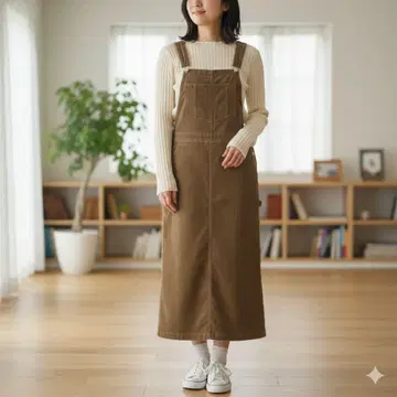 RCW 코디 로이 오버롤 스커트 살로펫 올인원 브라운