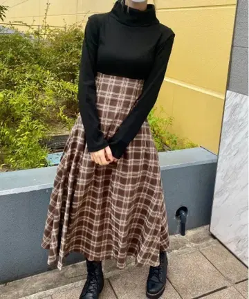 abc une face 체크 도킹 원피스