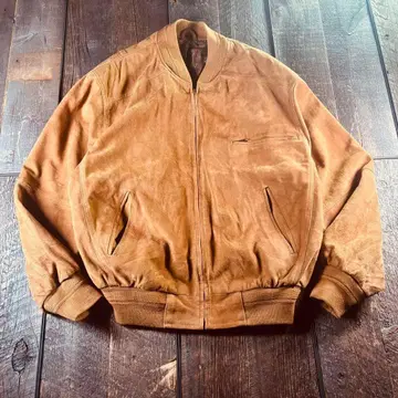 구제 의류 스웨이드 블루종 짧은 기장 봄버 자켓 브라운 페이즐리 L