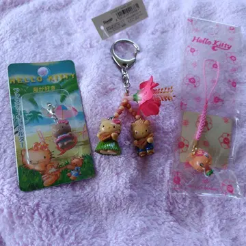 헬로키티 일광화상 밀색 키티 키링