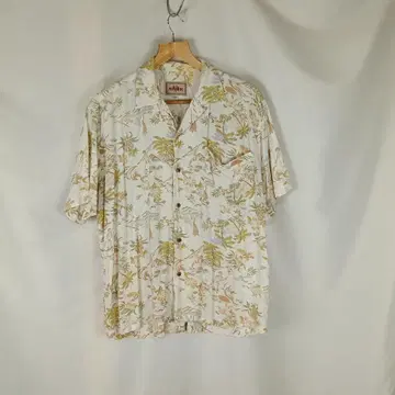 POP WINDS 알로하 셔츠 M 야자수 히비스커스 B4154
